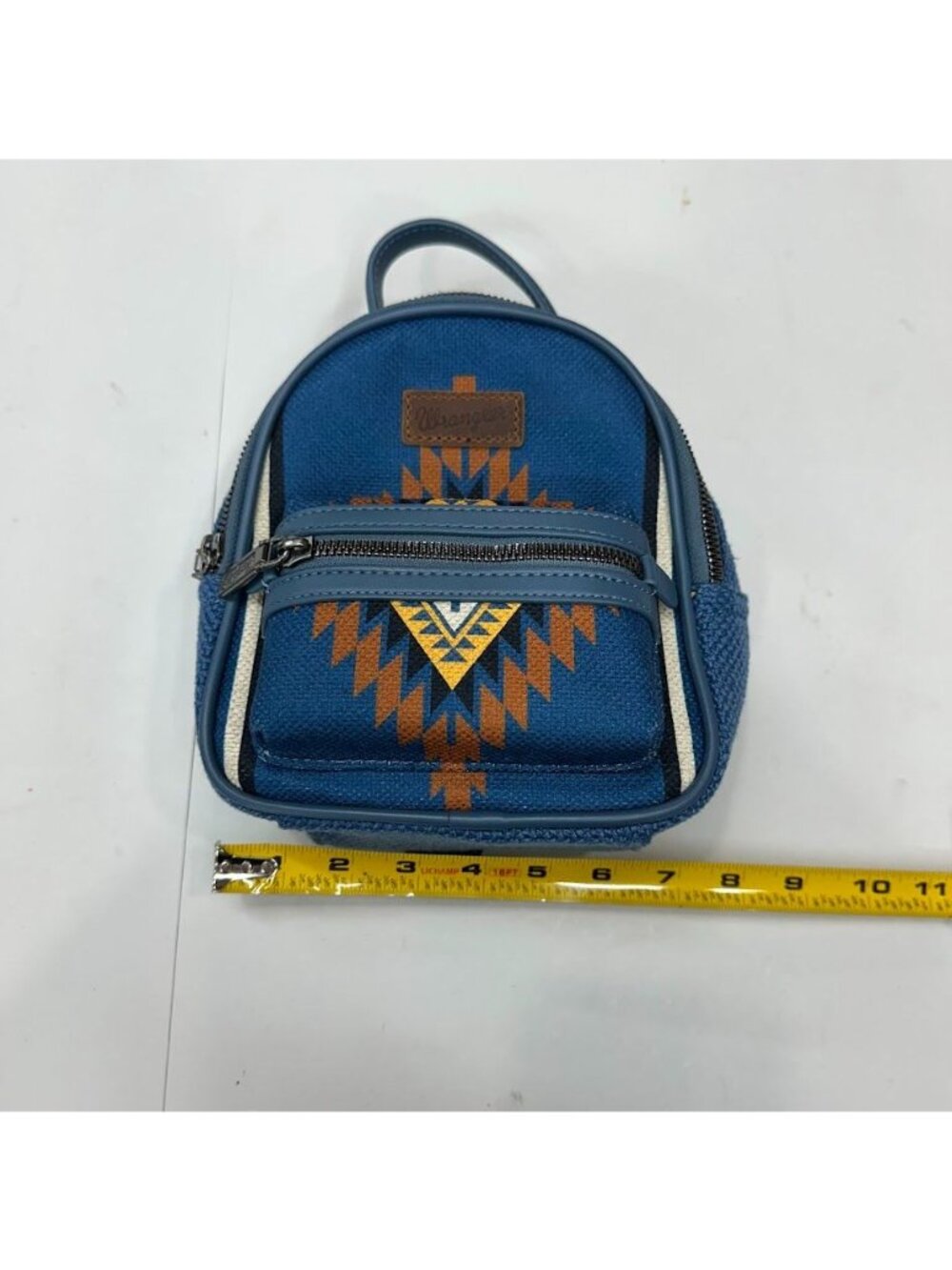 Wrangler Southwestern Aztec Mini Backpack Wallet Combo Bag In Blue Jean NEW - Picture 8 of 8